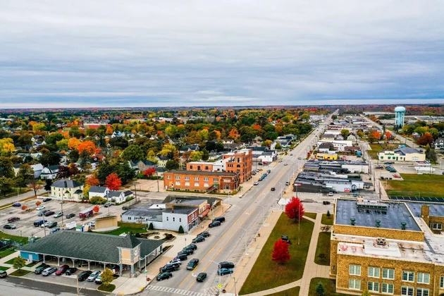 Aerial view of Downtown Flat Rock Michigan